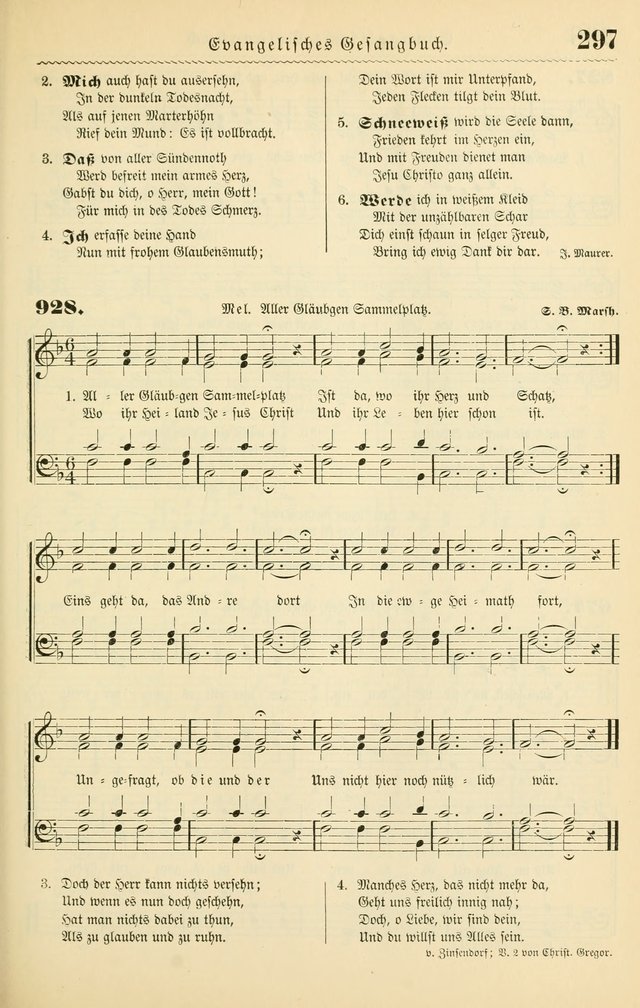 Evangelisches Gesangbuch mit vierstimmigen Melodien: für den öffentlichen und häuslichen Gottesdienst page 297