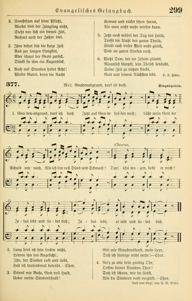 Evangelisches Gesangbuch mit vierstimmigen Melodien: für den öffentlichen und häuslichen Gottesdienst page 299
