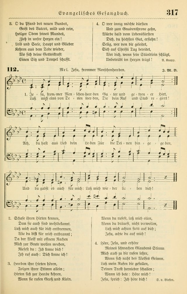 Evangelisches Gesangbuch mit vierstimmigen Melodien: für den öffentlichen und häuslichen Gottesdienst page 317