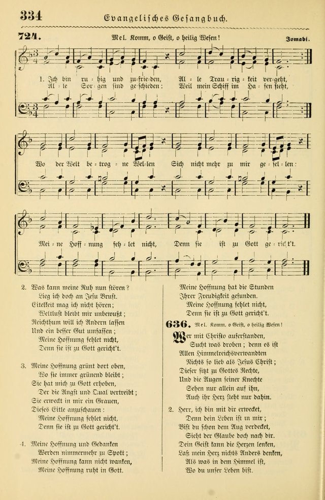 Evangelisches Gesangbuch mit vierstimmigen Melodien: für den öffentlichen und häuslichen Gottesdienst page 334