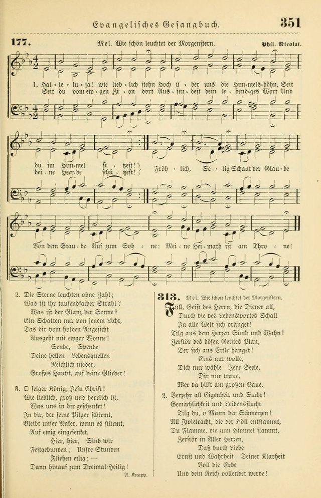 Evangelisches Gesangbuch mit vierstimmigen Melodien: für den öffentlichen und häuslichen Gottesdienst page 351