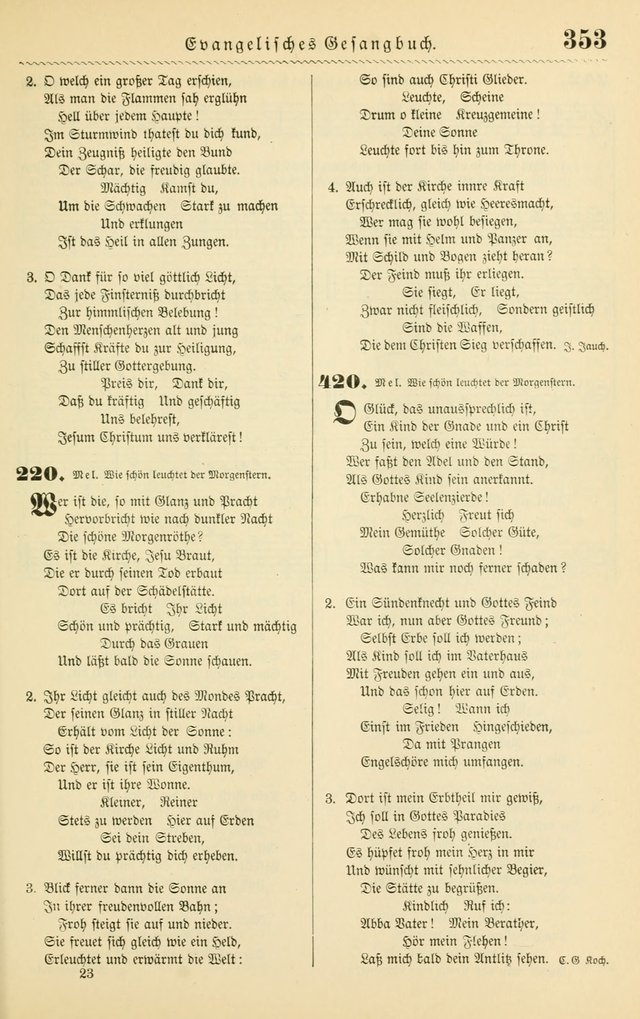 Evangelisches Gesangbuch mit vierstimmigen Melodien: für den öffentlichen und häuslichen Gottesdienst page 353