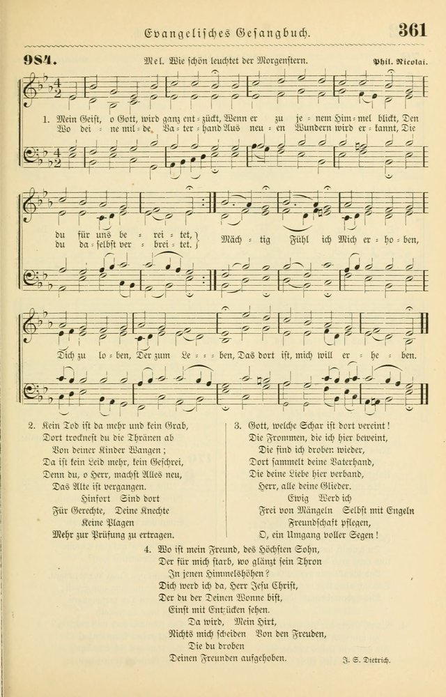 Evangelisches Gesangbuch mit vierstimmigen Melodien: für den öffentlichen und häuslichen Gottesdienst page 361