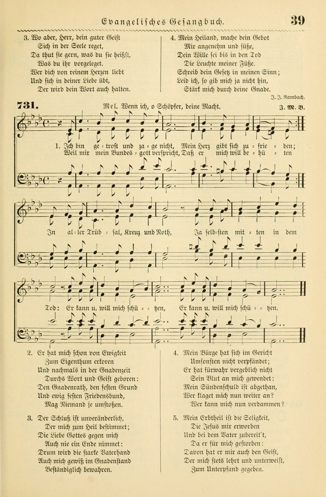 Evangelisches Gesangbuch mit vierstimmigen Melodien: für den öffentlichen und häuslichen Gottesdienst page 39