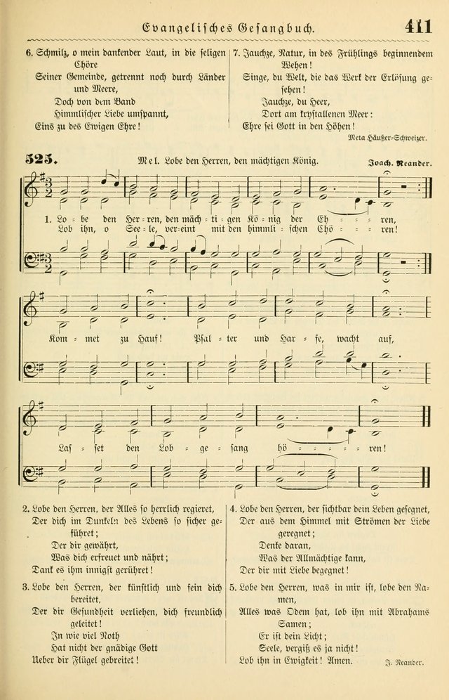 Evangelisches Gesangbuch mit vierstimmigen Melodien: für den öffentlichen und häuslichen Gottesdienst page 411