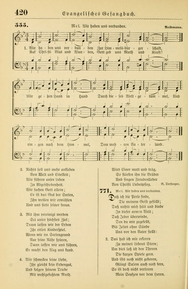 Evangelisches Gesangbuch mit vierstimmigen Melodien: für den öffentlichen und häuslichen Gottesdienst page 420