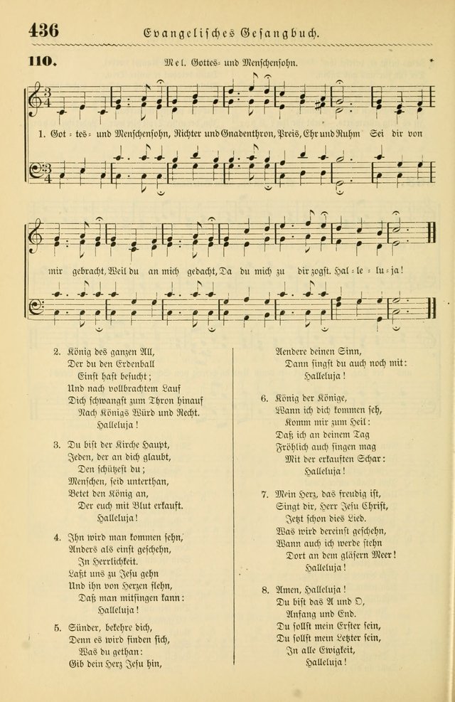 Evangelisches Gesangbuch mit vierstimmigen Melodien: für den öffentlichen und häuslichen Gottesdienst page 436