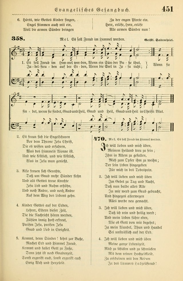 Evangelisches Gesangbuch mit vierstimmigen Melodien: für den öffentlichen und häuslichen Gottesdienst page 451