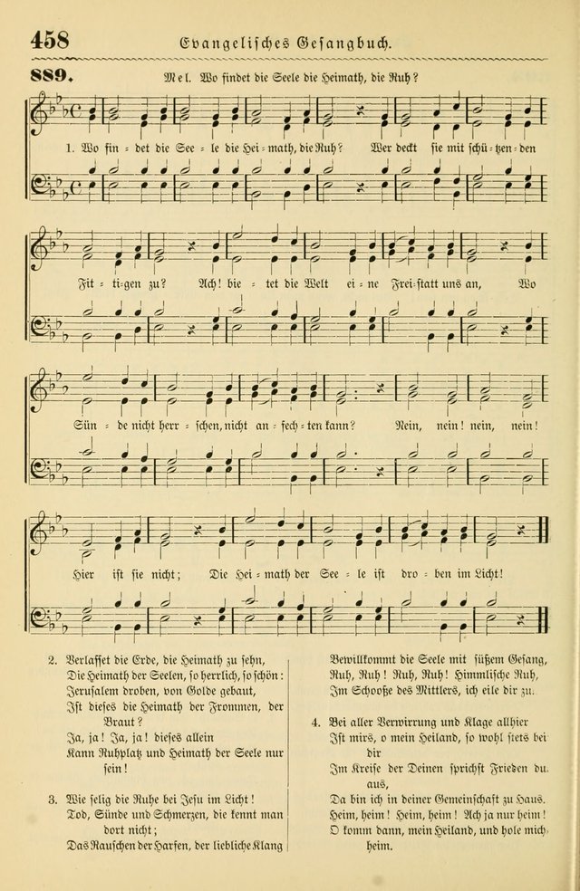 Evangelisches Gesangbuch mit vierstimmigen Melodien: für den öffentlichen und häuslichen Gottesdienst page 458