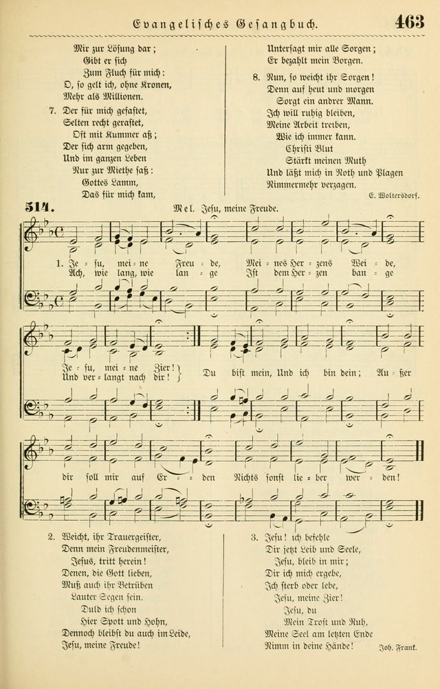 Evangelisches Gesangbuch mit vierstimmigen Melodien: für den öffentlichen und häuslichen Gottesdienst page 463