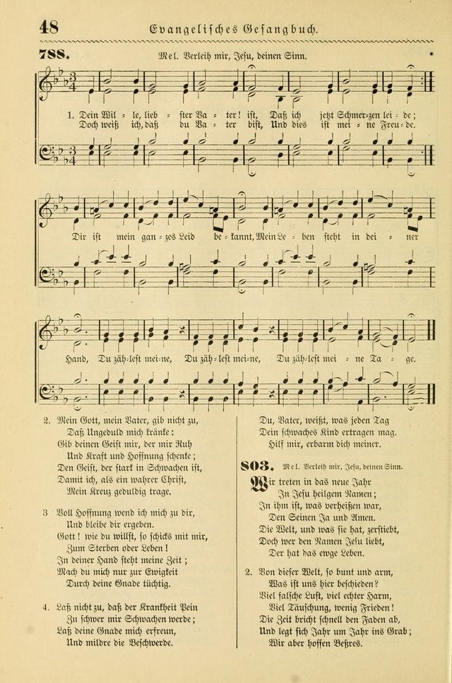 Evangelisches Gesangbuch mit vierstimmigen Melodien: für den öffentlichen und häuslichen Gottesdienst page 48