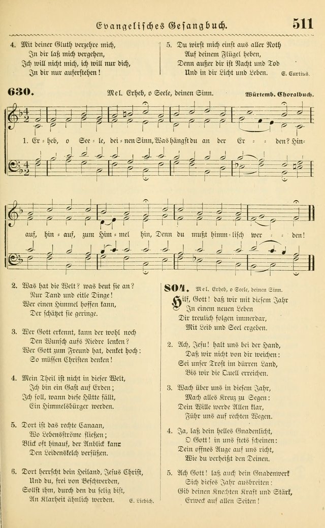 Evangelisches Gesangbuch mit vierstimmigen Melodien: für den öffentlichen und häuslichen Gottesdienst page 511