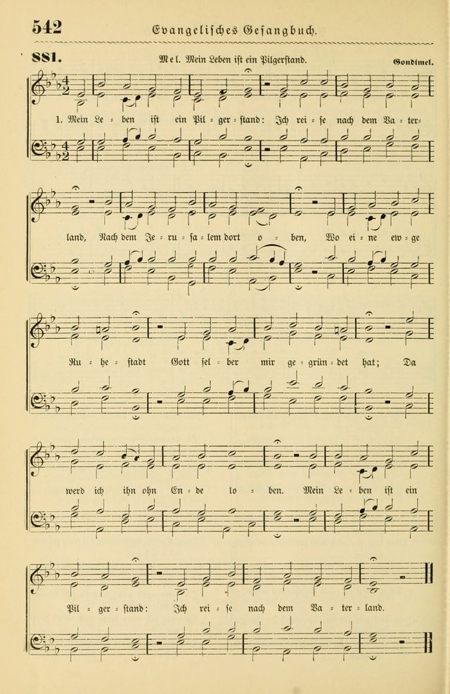 Evangelisches Gesangbuch mit vierstimmigen Melodien: für den öffentlichen und häuslichen Gottesdienst page 542