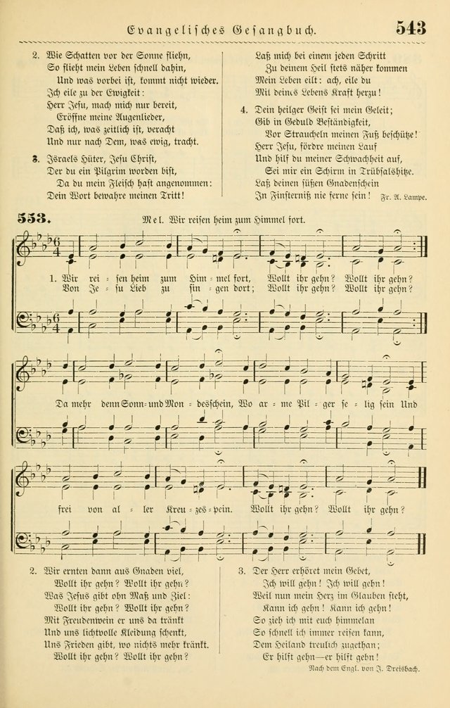Evangelisches Gesangbuch mit vierstimmigen Melodien: für den öffentlichen und häuslichen Gottesdienst page 543