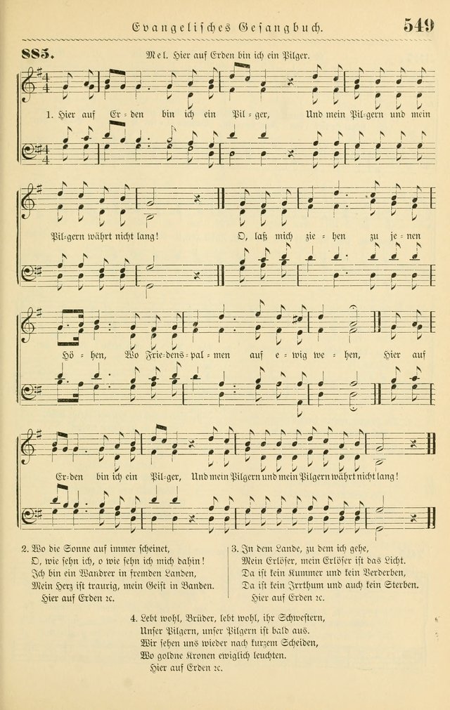Evangelisches Gesangbuch mit vierstimmigen Melodien: für den öffentlichen und häuslichen Gottesdienst page 549