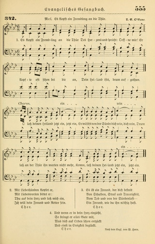 Evangelisches Gesangbuch mit vierstimmigen Melodien: für den öffentlichen und häuslichen Gottesdienst page 555
