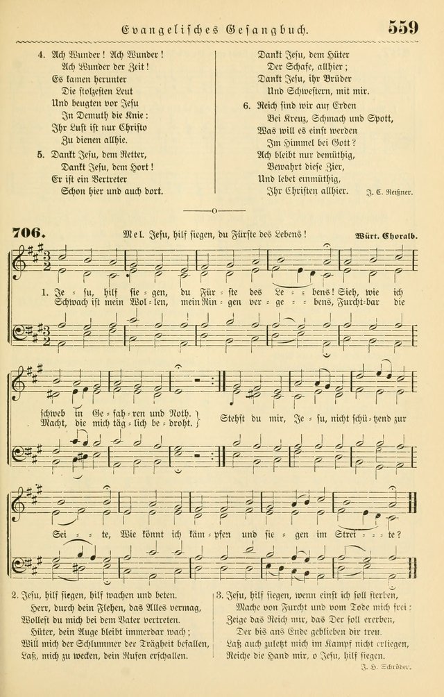 Evangelisches Gesangbuch mit vierstimmigen Melodien: für den öffentlichen und häuslichen Gottesdienst page 559