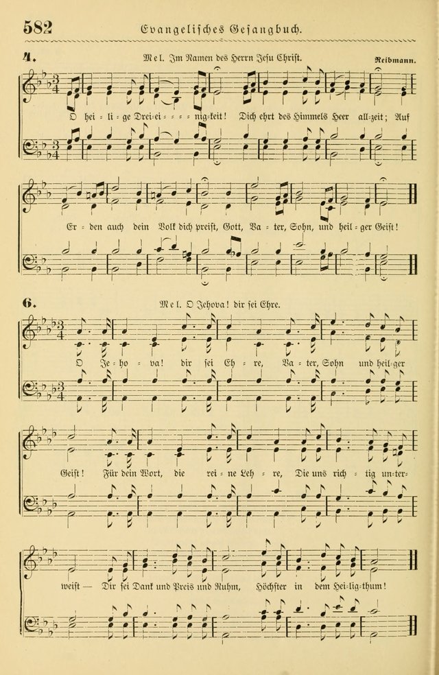 Evangelisches Gesangbuch mit vierstimmigen Melodien: für den öffentlichen und häuslichen Gottesdienst page 582