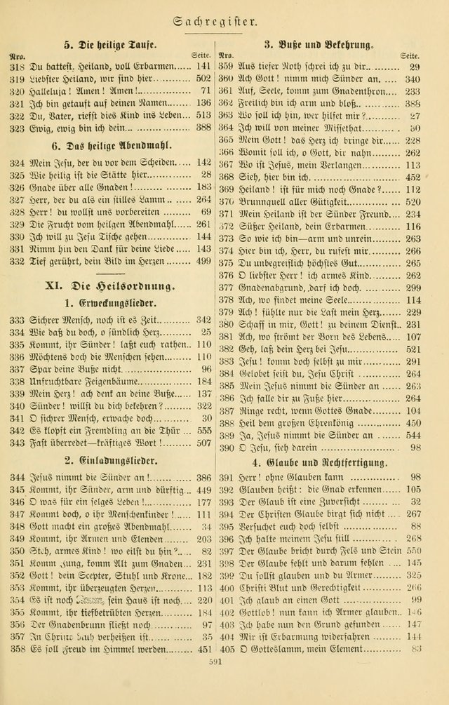 Evangelisches Gesangbuch mit vierstimmigen Melodien: für den öffentlichen und häuslichen Gottesdienst page 591