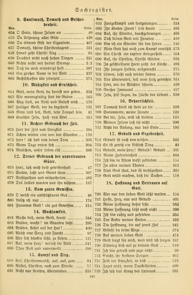 Evangelisches Gesangbuch mit vierstimmigen Melodien: für den öffentlichen und häuslichen Gottesdienst page 595
