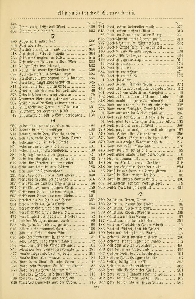 Evangelisches Gesangbuch mit vierstimmigen Melodien: für den öffentlichen und häuslichen Gottesdienst page 601