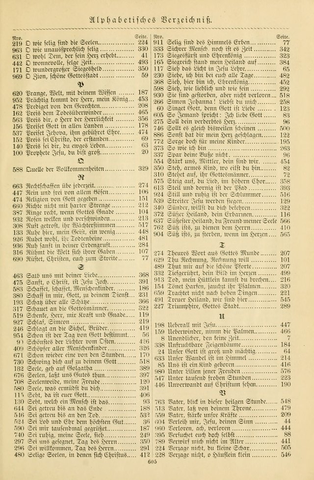 Evangelisches Gesangbuch mit vierstimmigen Melodien: für den öffentlichen und häuslichen Gottesdienst page 605