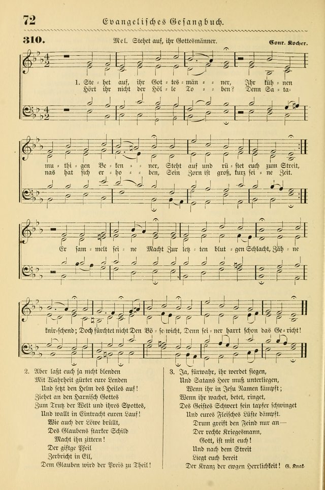 Evangelisches Gesangbuch mit vierstimmigen Melodien: für den öffentlichen und häuslichen Gottesdienst page 72
