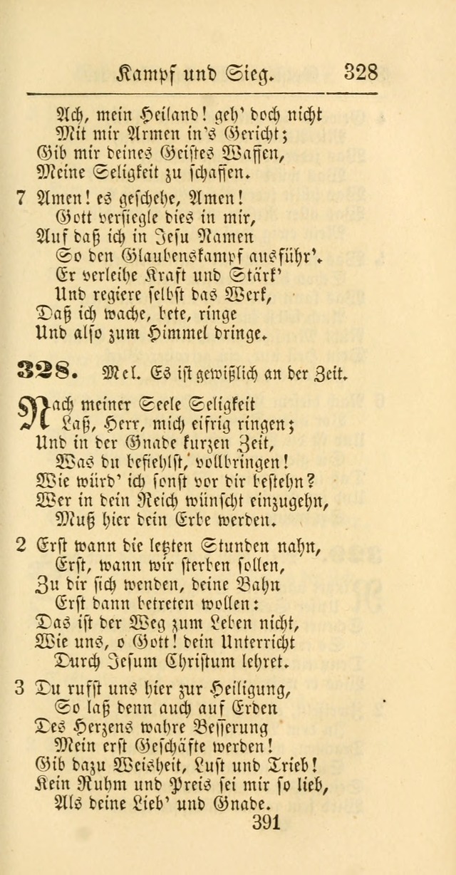 Evangelisches Gesangbuch: oder eine sammlung geistreicher lieder zum gebrauch der Evangelischen Gemeinschaft und aller heilsuchenden seelen page 391