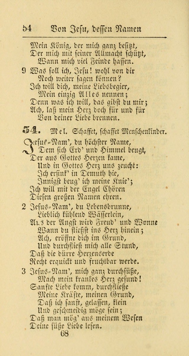 Evangelisches Gesangbuch: oder eine sammlung geistreicher lieder zum gebrauch der Evangelischen Gemeinschaft und aller heilsuchenden seelen page 68