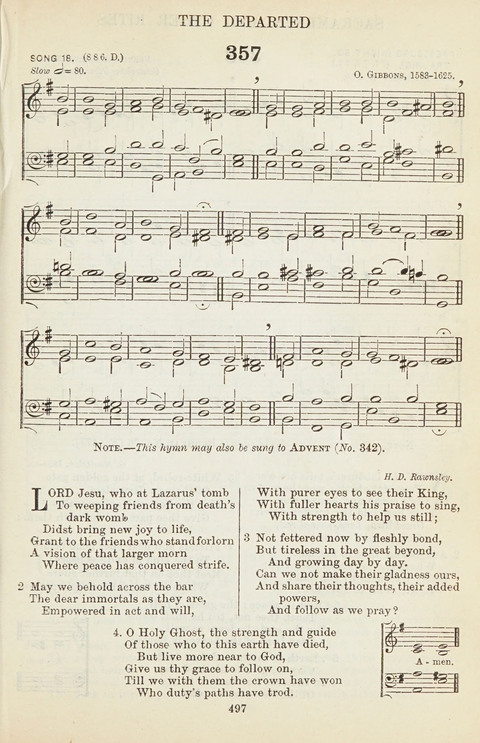 The English Hymnal: with Tunes page 497