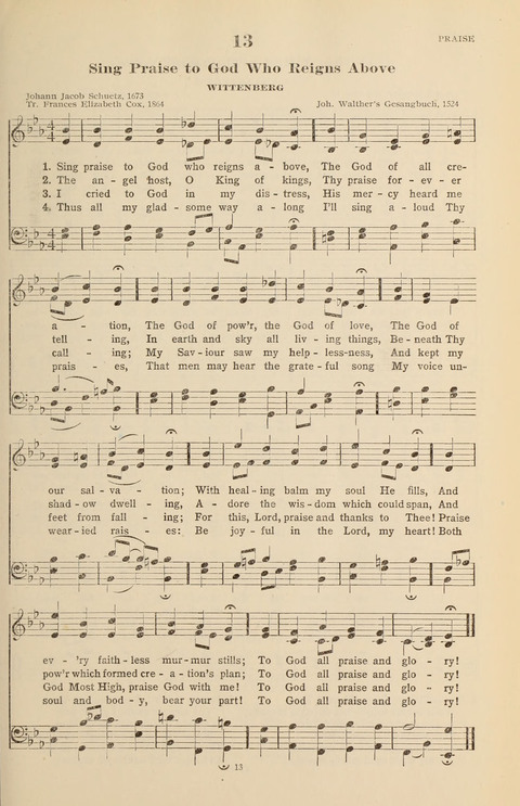The Evangelical Hymnal page 13