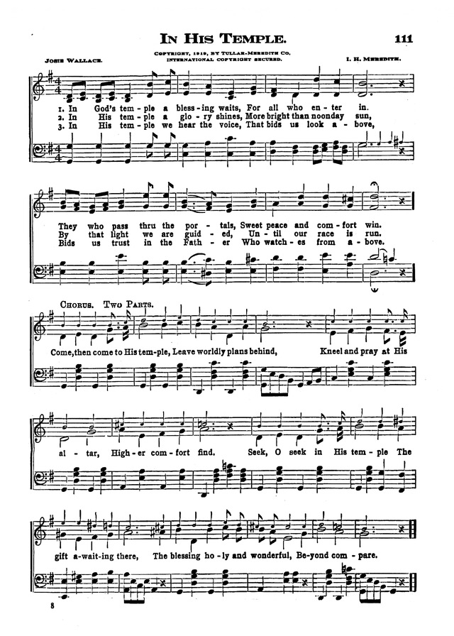 The Excelsior Hymnal page 111