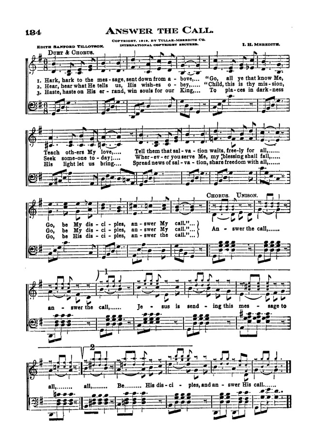 The Excelsior Hymnal page 134