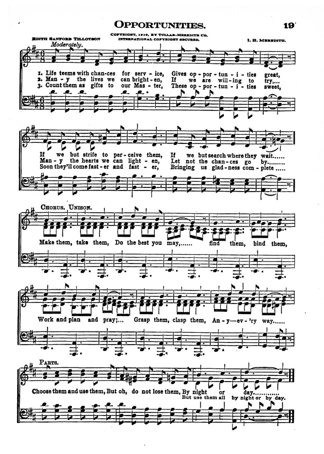 The Excelsior Hymnal page 19
