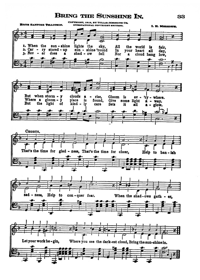 The Excelsior Hymnal page 33