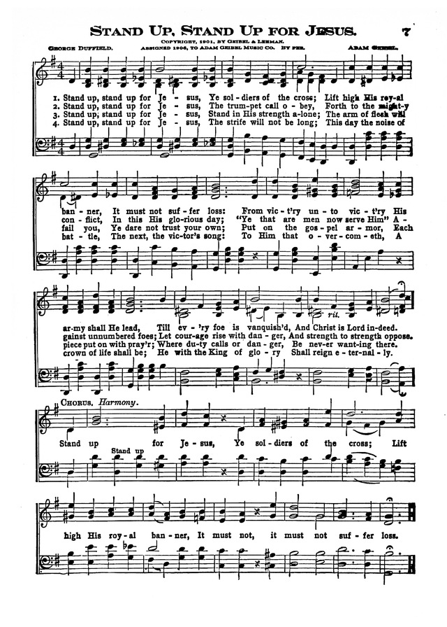 The Excelsior Hymnal page 7