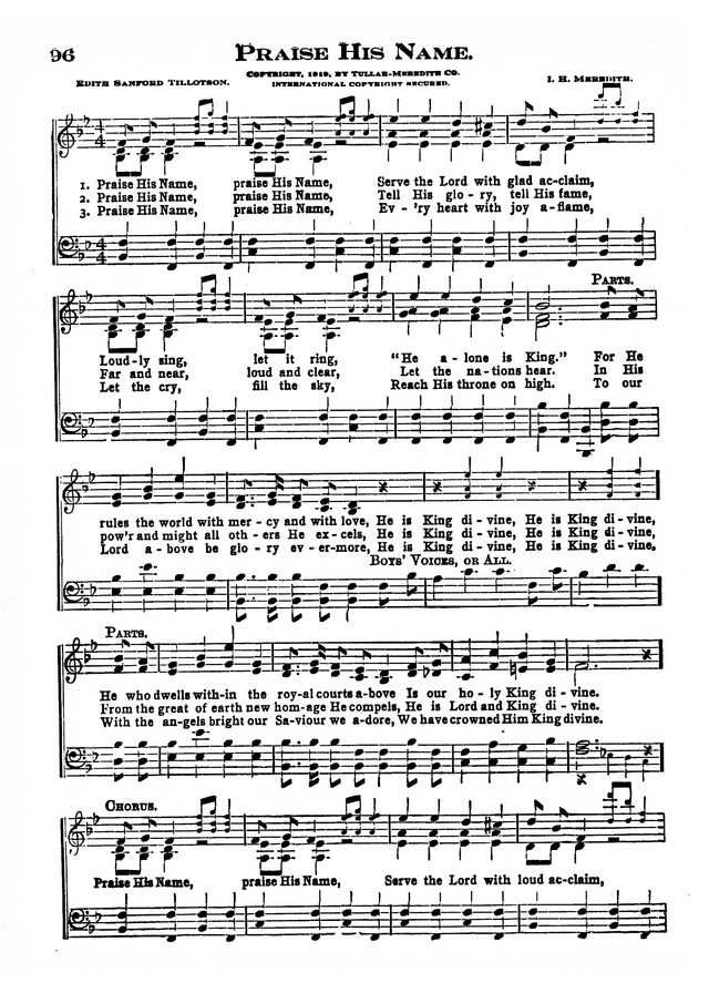 The Excelsior Hymnal page 96