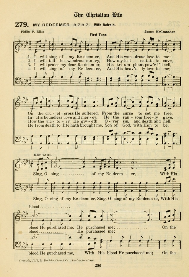The Evangelical Hymnal page 210