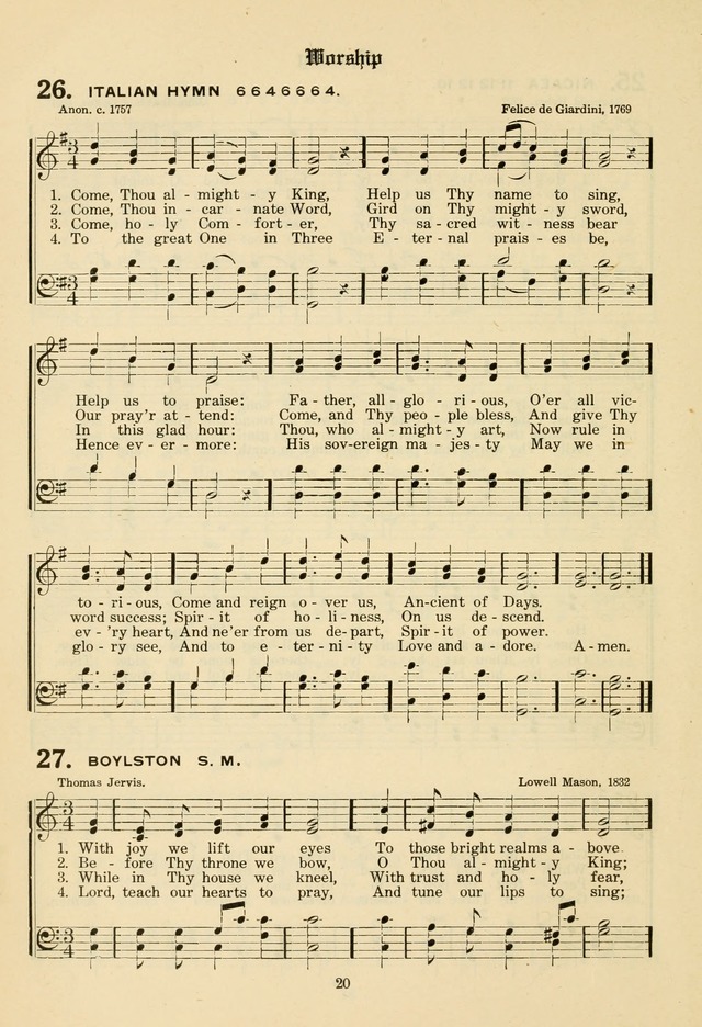 The Evangelical Hymnal page 22