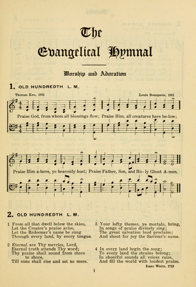 The Evangelical Hymnal page 3