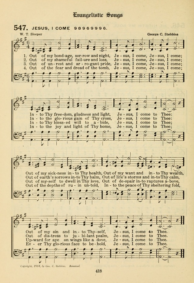 The Evangelical Hymnal page 420