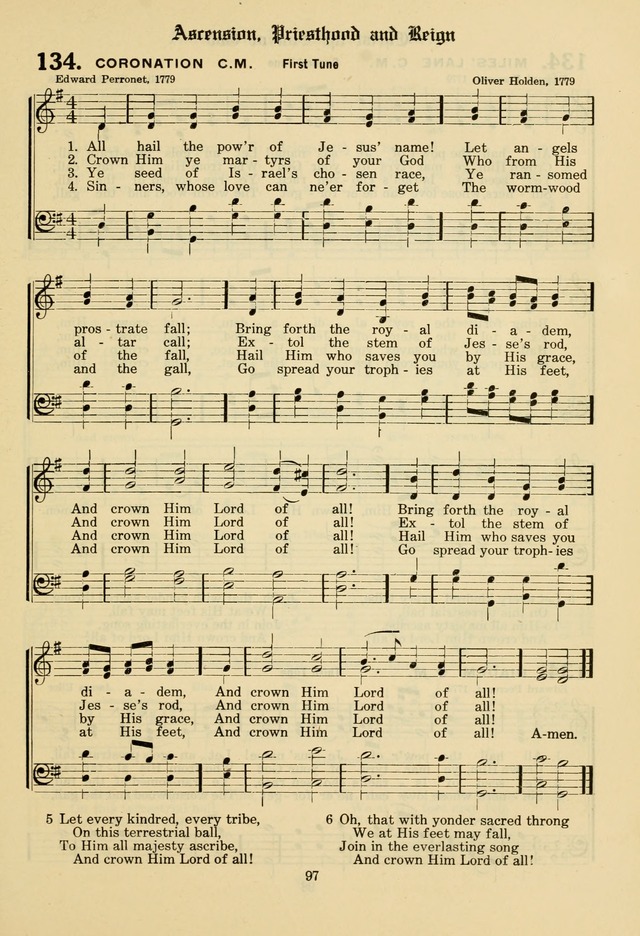 The Evangelical Hymnal 134a. All hail the power of Jesus' name ...