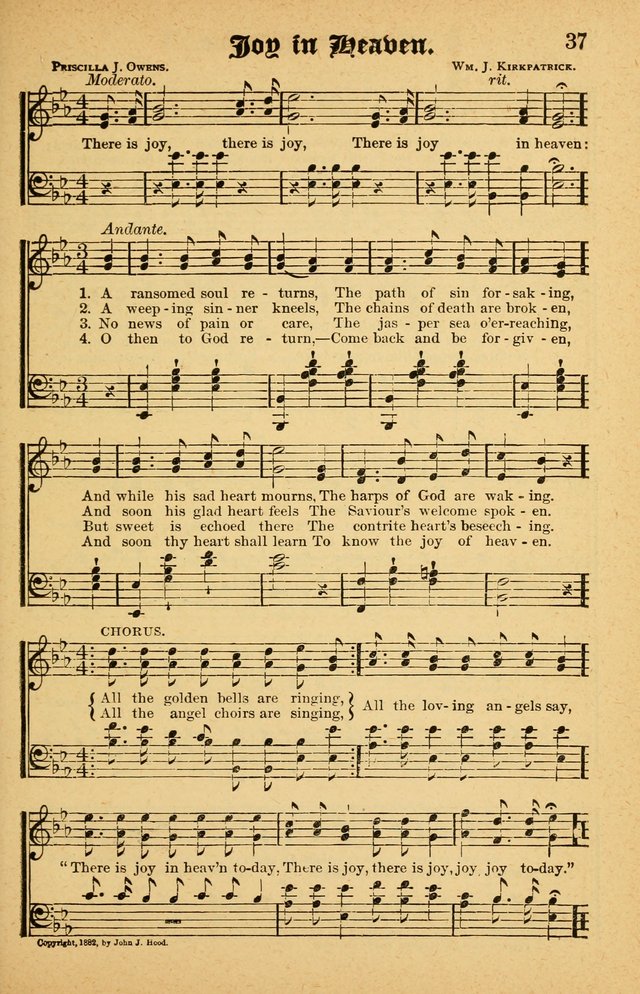 The Emory Hymnal No. 2: sacred hymns and music for use in public worship, Sunday-schools, social meetings and family worship page 37