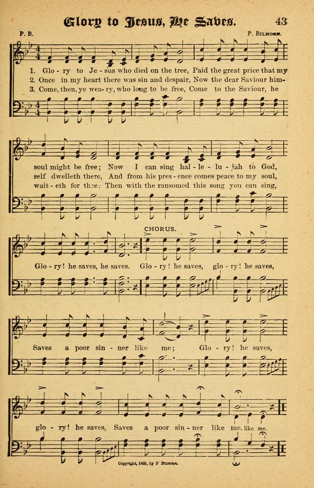 The Emory Hymnal No. 2: sacred hymns and music for use in public worship, Sunday-schools, social meetings and family worship page 43