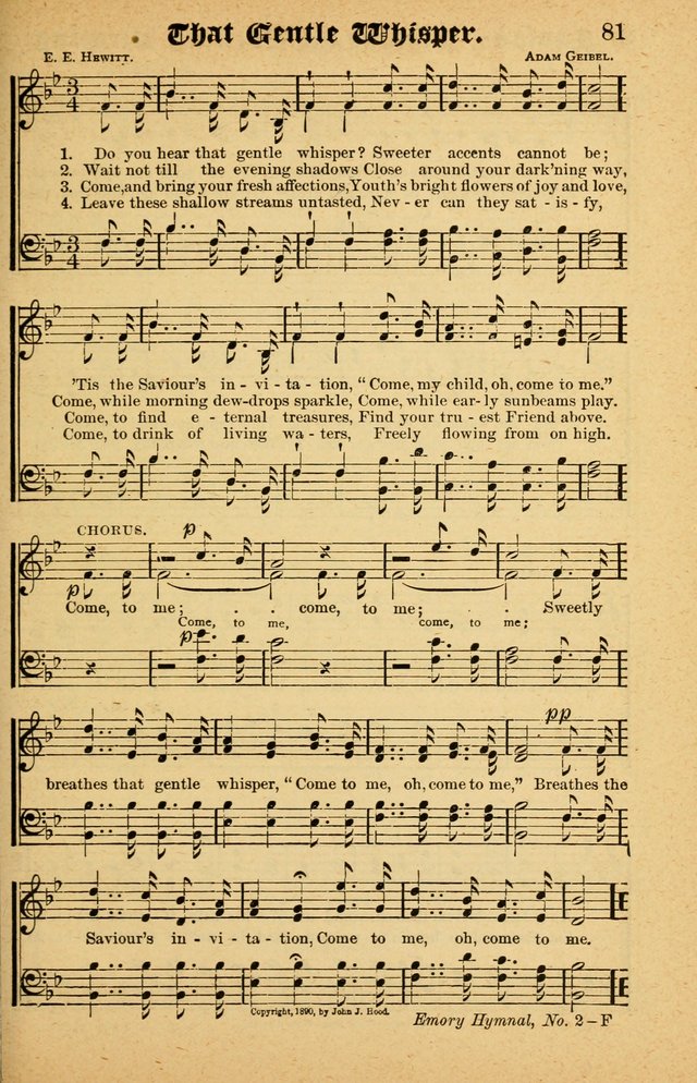 The Emory Hymnal No. 2: sacred hymns and music for use in public worship, Sunday-schools, social meetings and family worship page 81