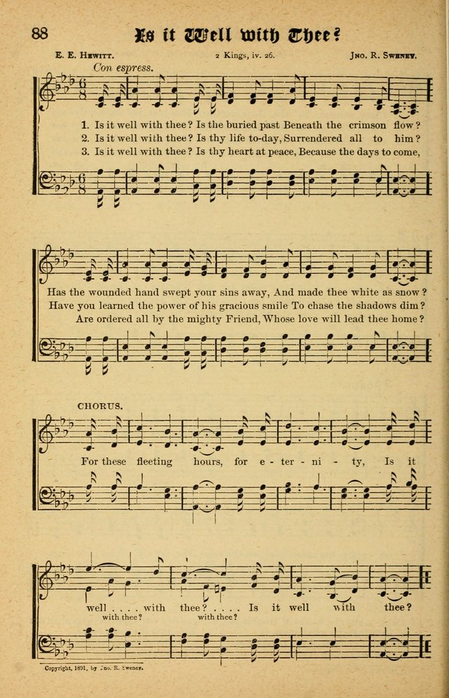 The Emory Hymnal No. 2: sacred hymns and music for use in public worship, Sunday-schools, social meetings and family worship page 88