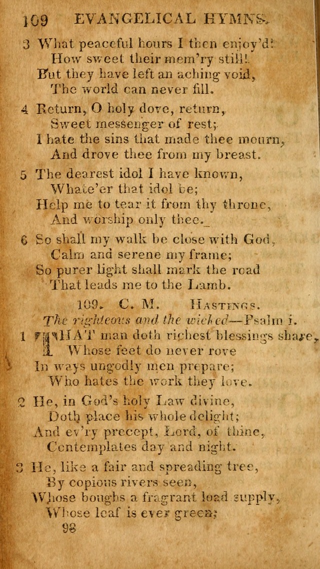 Evangelical Hymns: for private, family, social, and public worship; selected from various authors (3rd ed. enl.) page 98