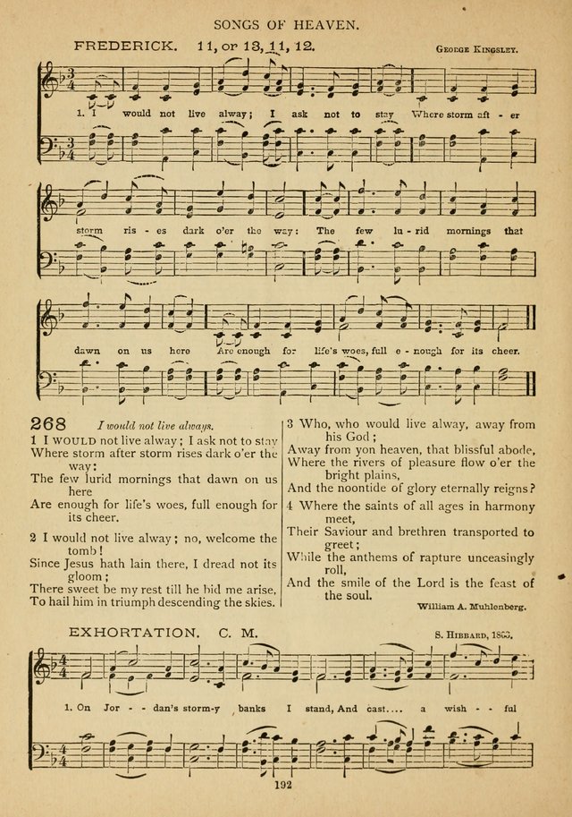 The Epworth Hymnal: containing standard hymns of the Church, songs for the Sunday-School, songs for social services, songs for the home circle, songs for special occasions page 197
