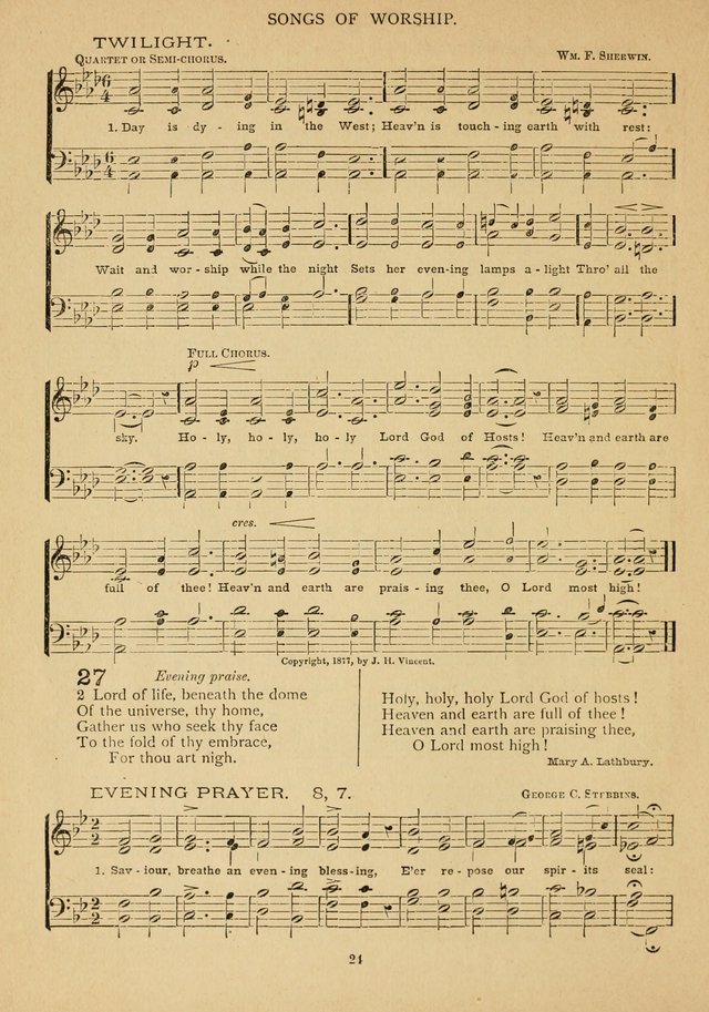 The Epworth Hymnal: containing standard hymns of the Church, songs for the Sunday-School, songs for social services, songs for the home circle, songs for special occasions page 29
