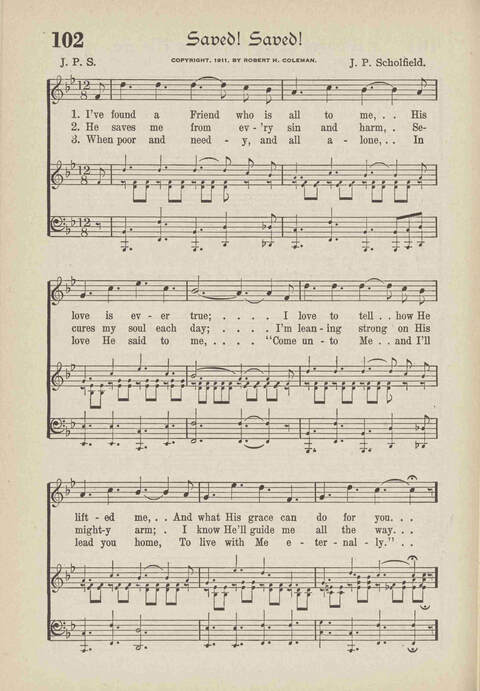 The Excell Hymnal: for the church and Sunday school page 102